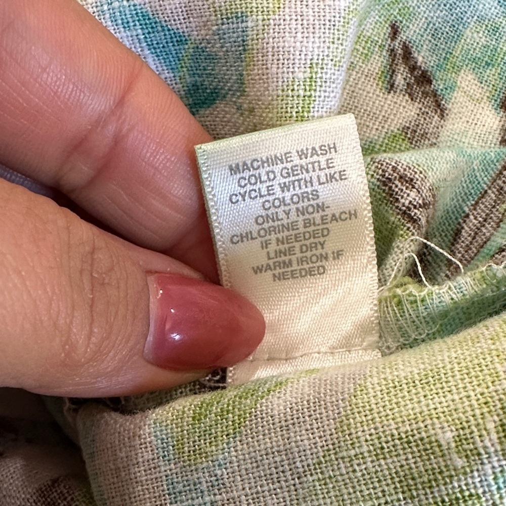Christopher & Banks Green Floral Linen blend Skirt size 10 - Picture 8 of 10